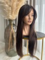 Peruka z włosów naturalnych ciemny brąz- newhairstories.pl