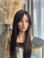 Peruka z włosów naturalnych ciemny brąz- newhairstories.pl