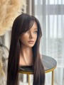 Peruka z włosów naturalnych ciemny brąz- newhairstories.pl